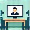 Icon representing a virtual interview simulation.