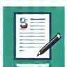 Icon representing a resume or document.